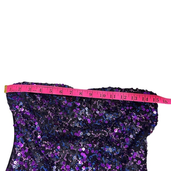 Nikibiki Purple and Black Sequin Strapless Dress Medium - Picture 5 of 8